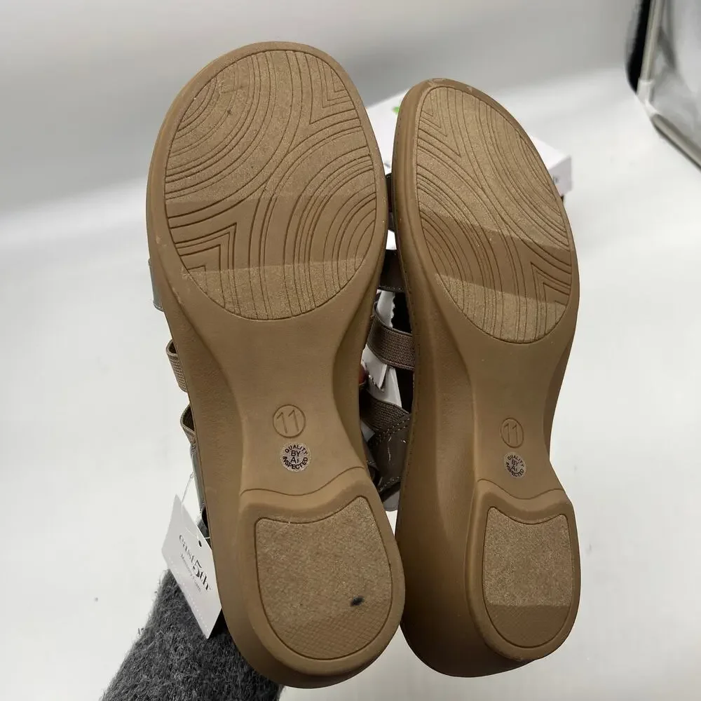East 5th Ivey Women's Memory Foam Sling Back Sandals Brown Nude Size 11M